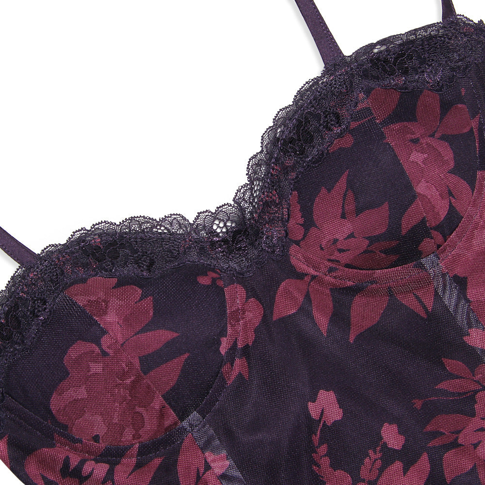 Printed Suspender Dress Female Slim-fit Bag Hip Fishtail