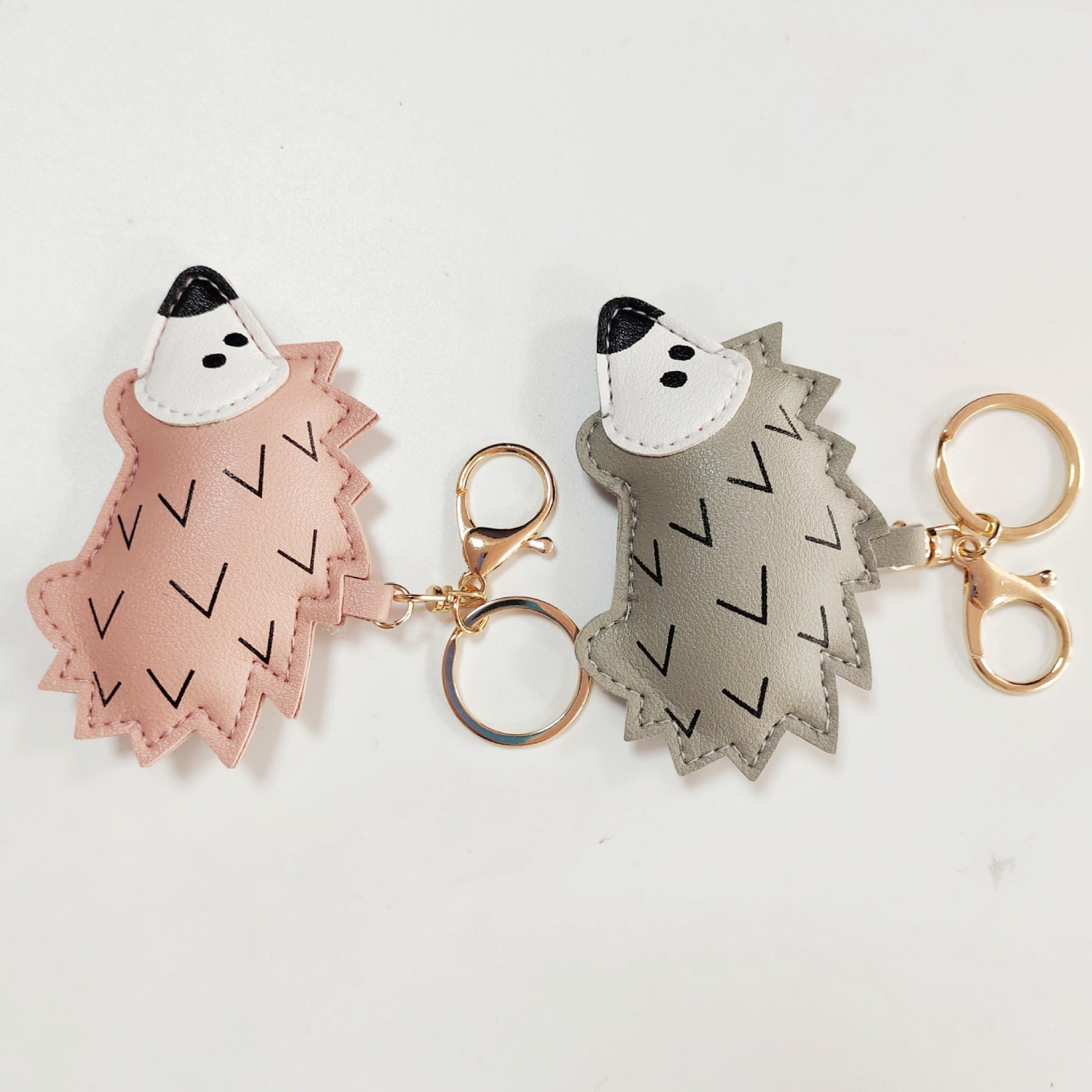 Creative Little Hedgehog PU Leather Keychain Pendant