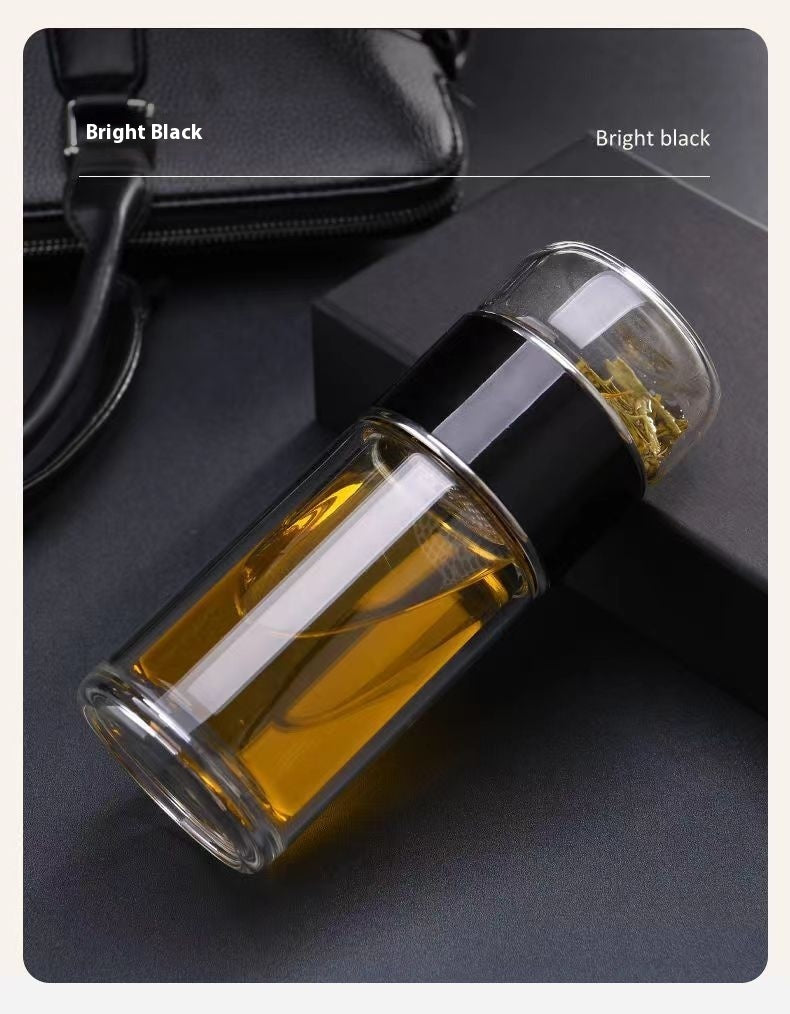 Double Layered Tea Separation Brewing Glass Cup