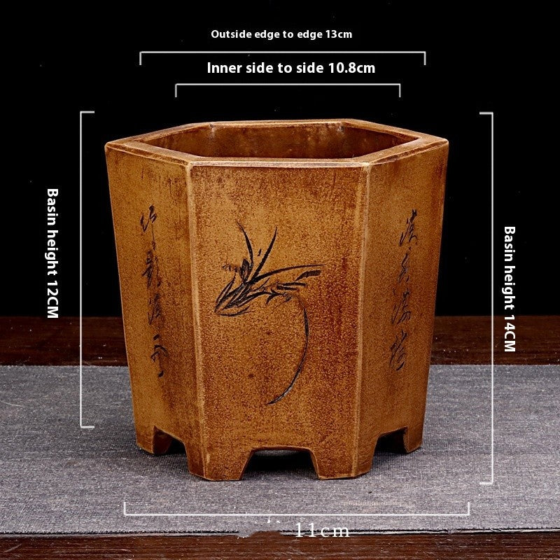 Orchid Grass Succulent Small Flower Pot Porcelain Minimalist Creative