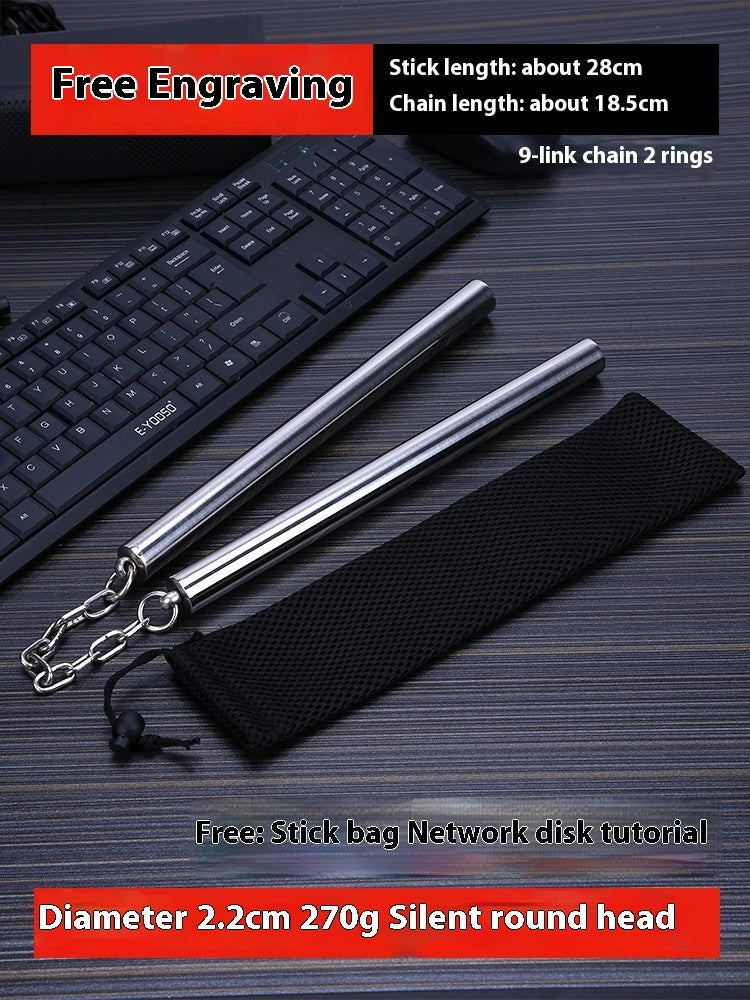 Stainless Steel Nunchaku Flat Head Round Head Two-section Stick