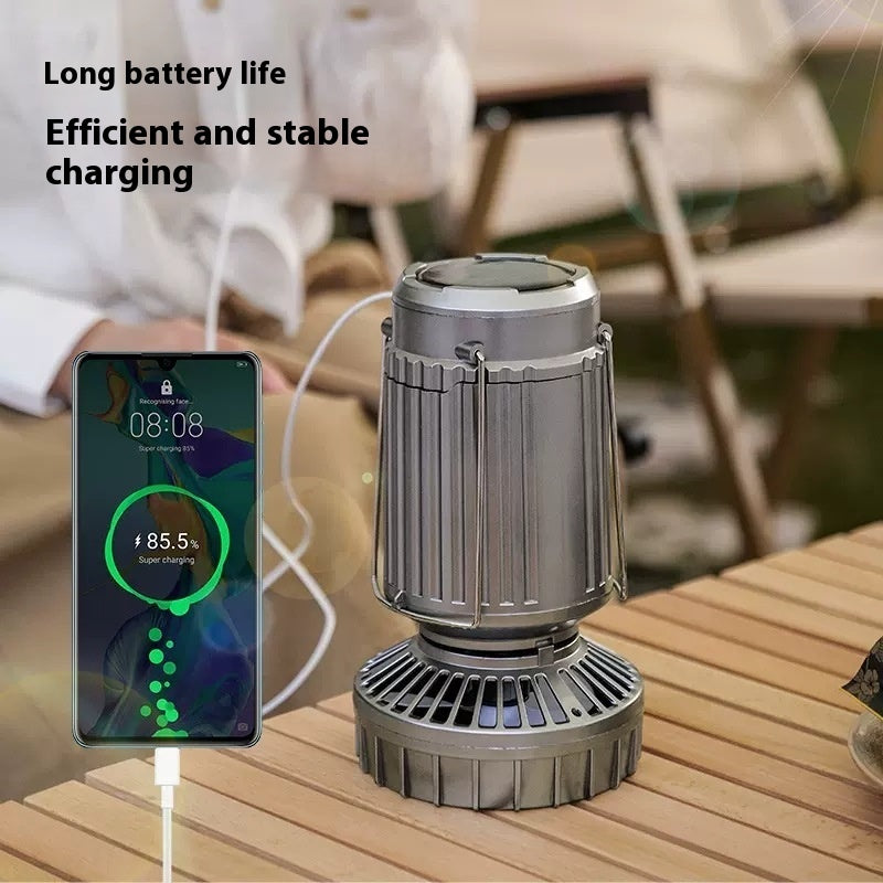 Solar Electric Fan Camping Lamp Portable