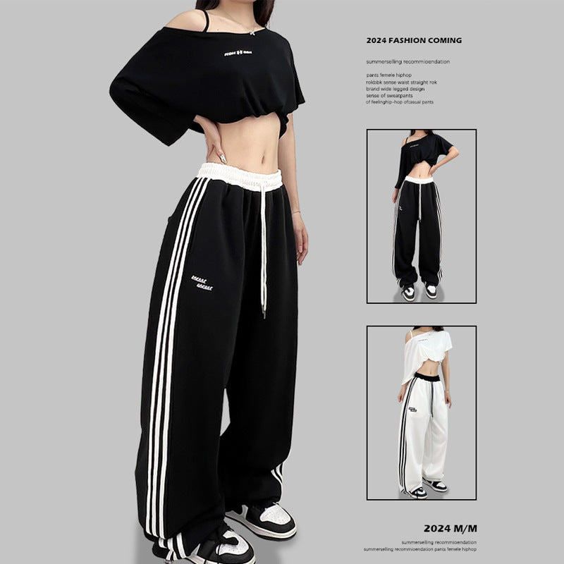 European And American Street Dance Fashion Brand Stitching Waist Pants
