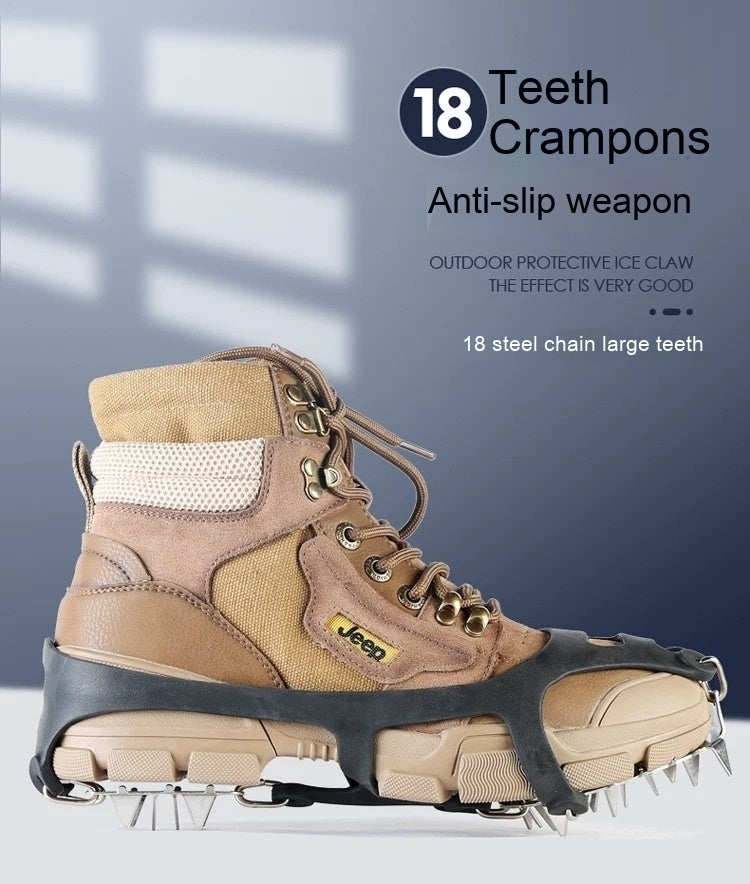 Outdoor 18-tooth Thickened Silica Gel Crampon Ice Climbing Equipment