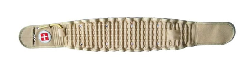 Inflatable belt lumbar traction massager