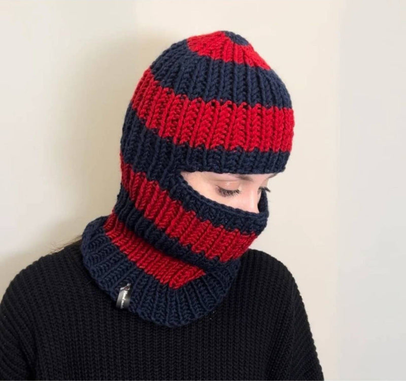 Pullover Windproof Neck Protection Handmade Knitted Hat
