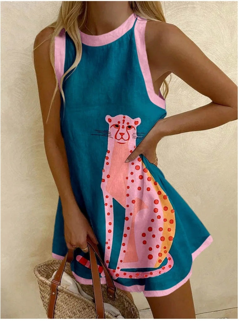 Women's Autumn Crew Neck Sleeveless Shirt Long Sweater Marine Elements Casual Shirt