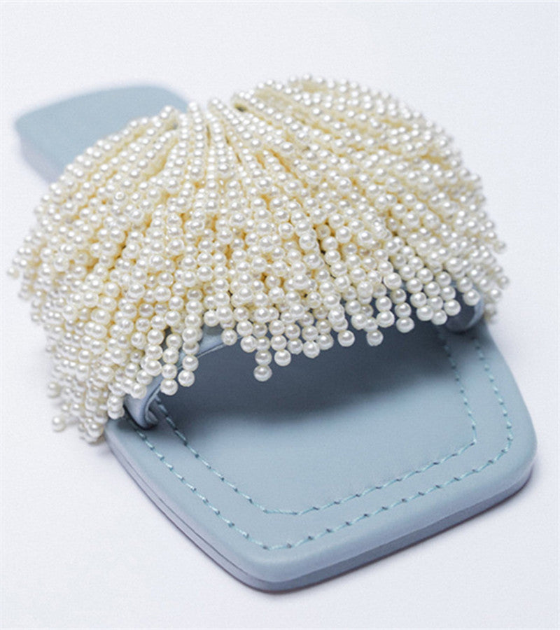 Women's New Resort Pearl Flat Roman Sandals