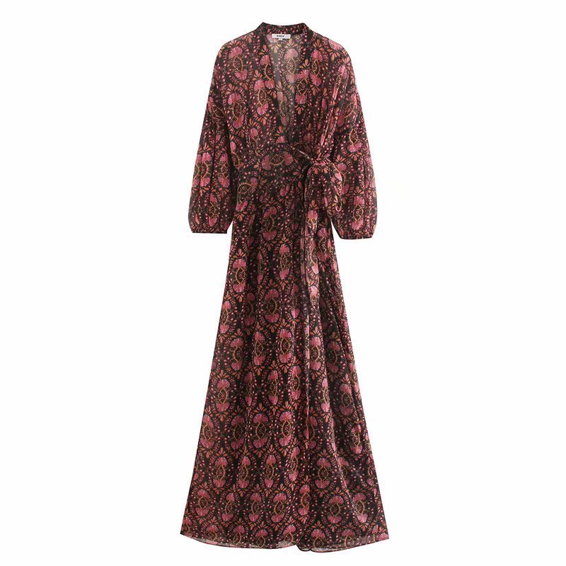 European station print dress