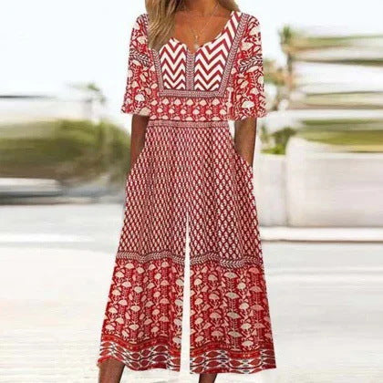 Female 3D Digital Printed Camisole Long Dress