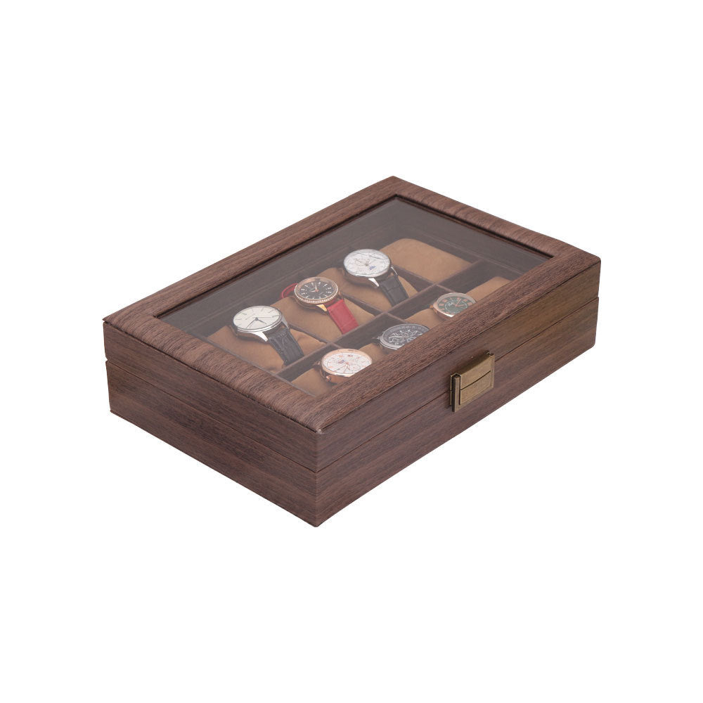 Light luxury wooden watch storage box with large capacity