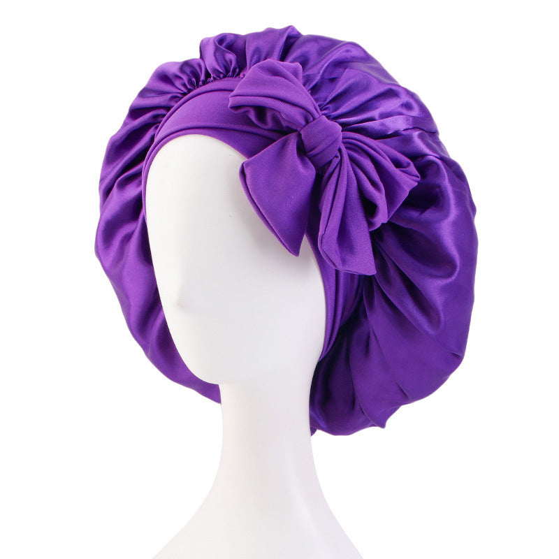 Solid Color Simulation Silk Elastic Ribbon Colored Ding Round Hat