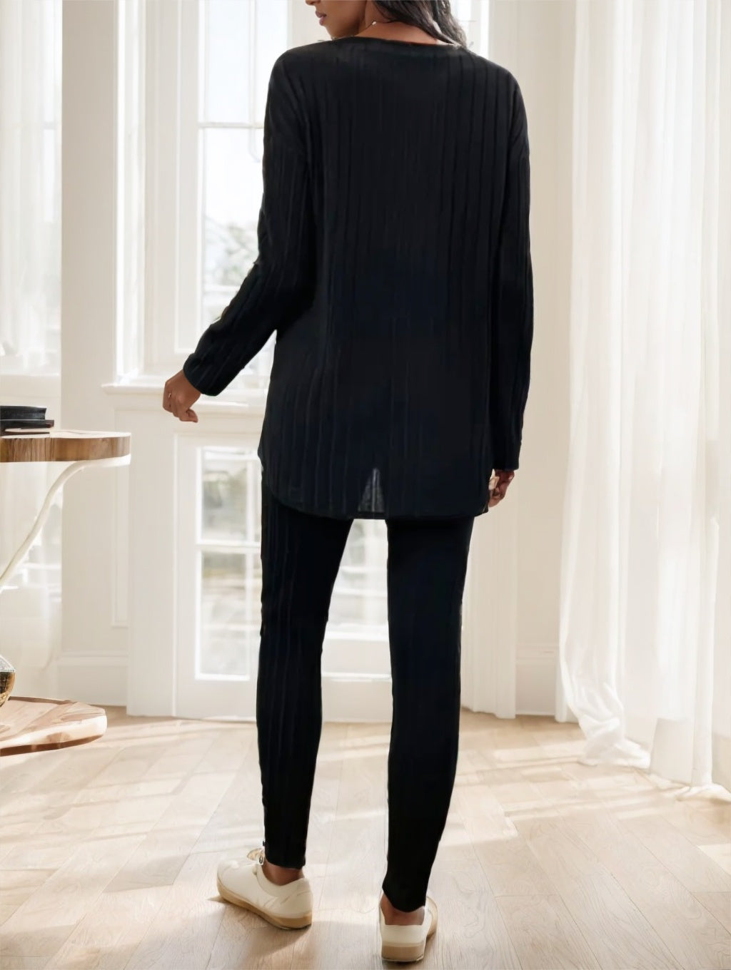 Women's Casual Solid Two-piece Pants Set