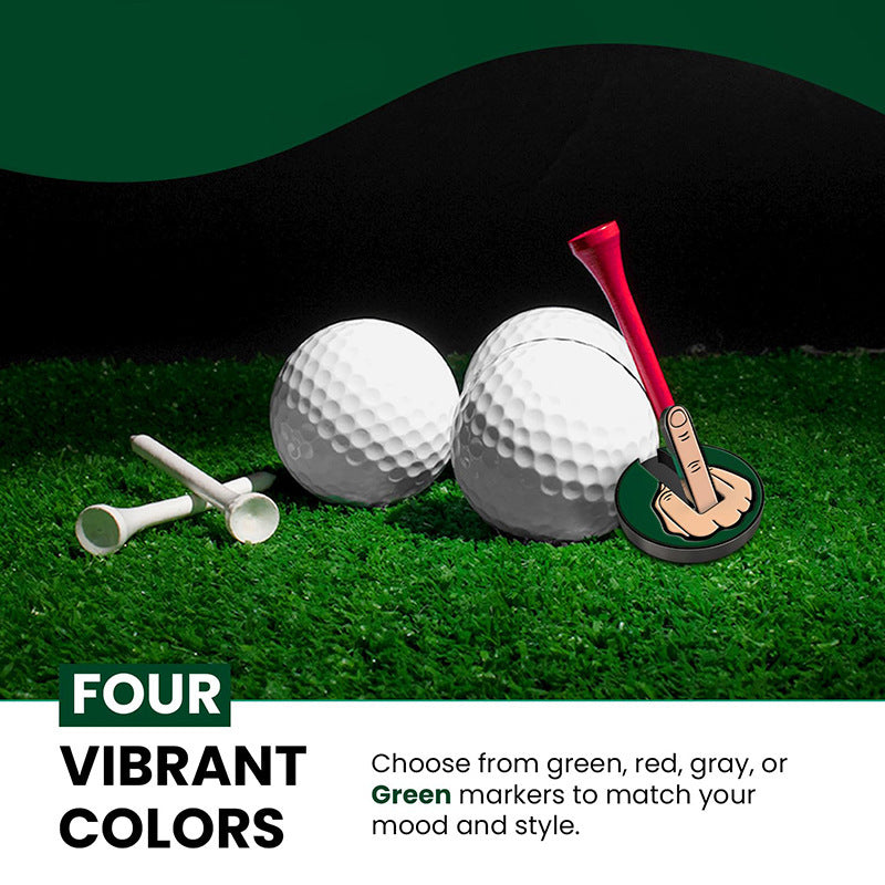 Golf Hat Clip 25mm Round Coin Vertical Middle Finger Ballmarker With Magnet