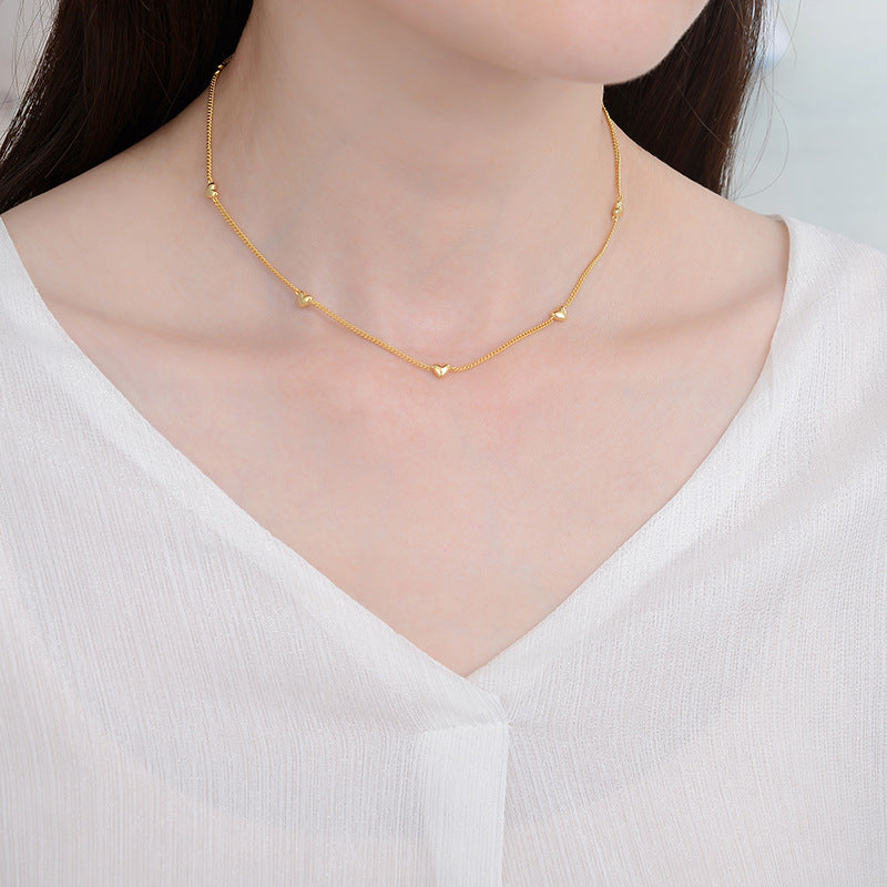 Special-interest Design Gold Silver Plated Love High Sense Necklace