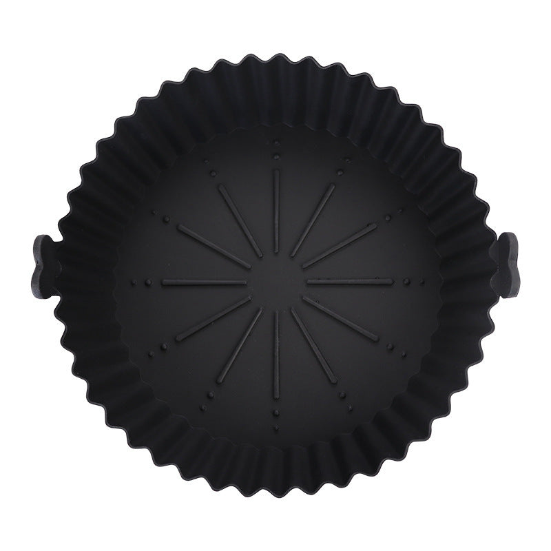 Air Fryer Silicone Baking Tray Food Grade Binaural Round