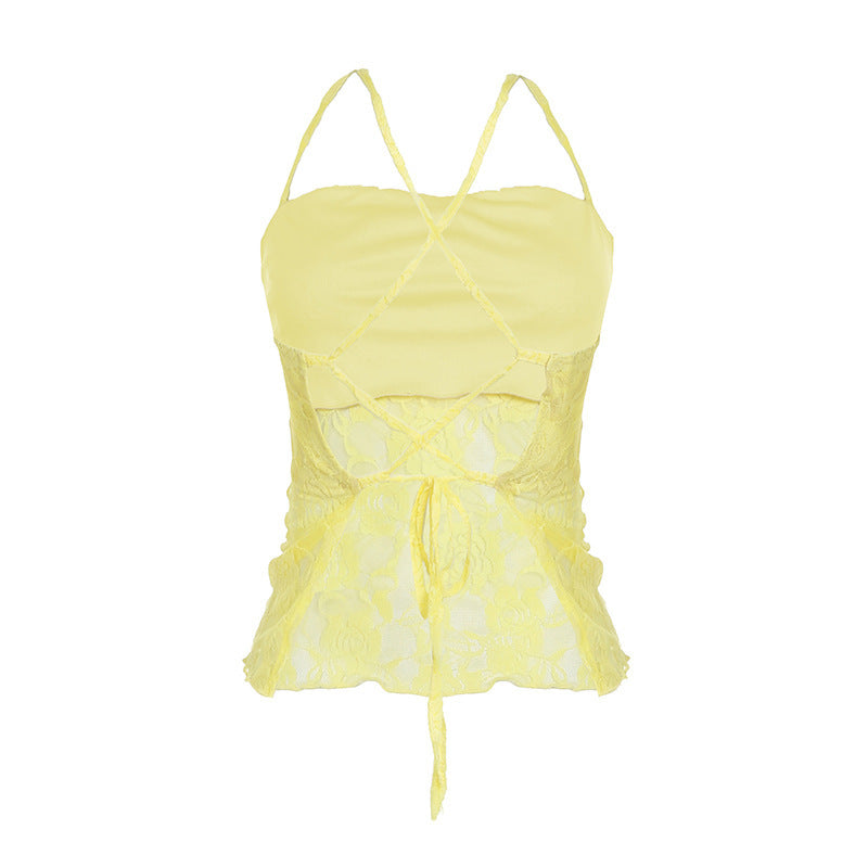 Backless One Piece Strap Vest Low Waist Cake Skirt Women's Clothing