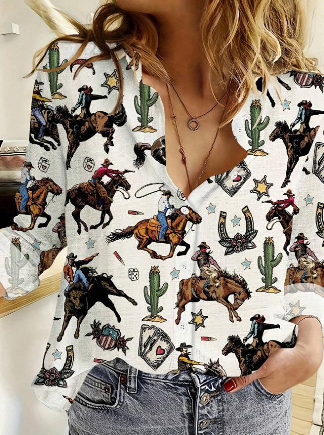 Women's Spring Summer Long Sleeve Casual Shirt