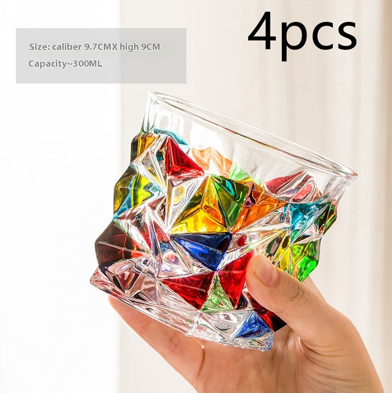 Italian Crystal Glasses Hand-painted Glass