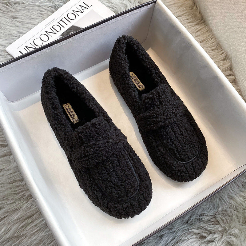 Bean Shoes With Cashmere And Lamb Hair To Keep Warm