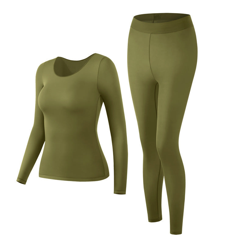 Hyaluronic Acid Moisturizing Warm Long Sleeves Trousers Heating And Warm-keeping Suit Women