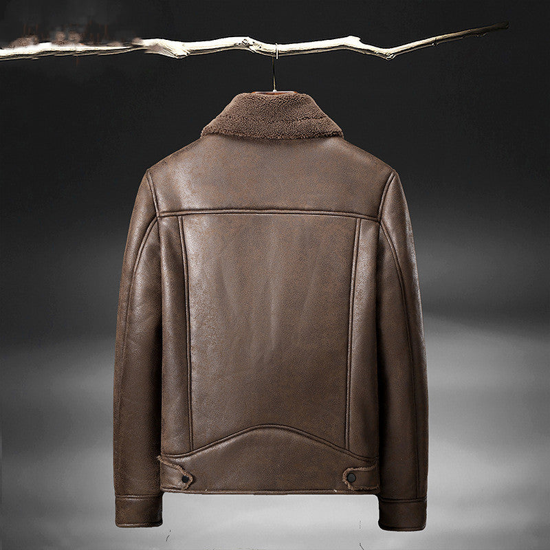 Men's Leather And Fur Motorcycle Jacket Factory