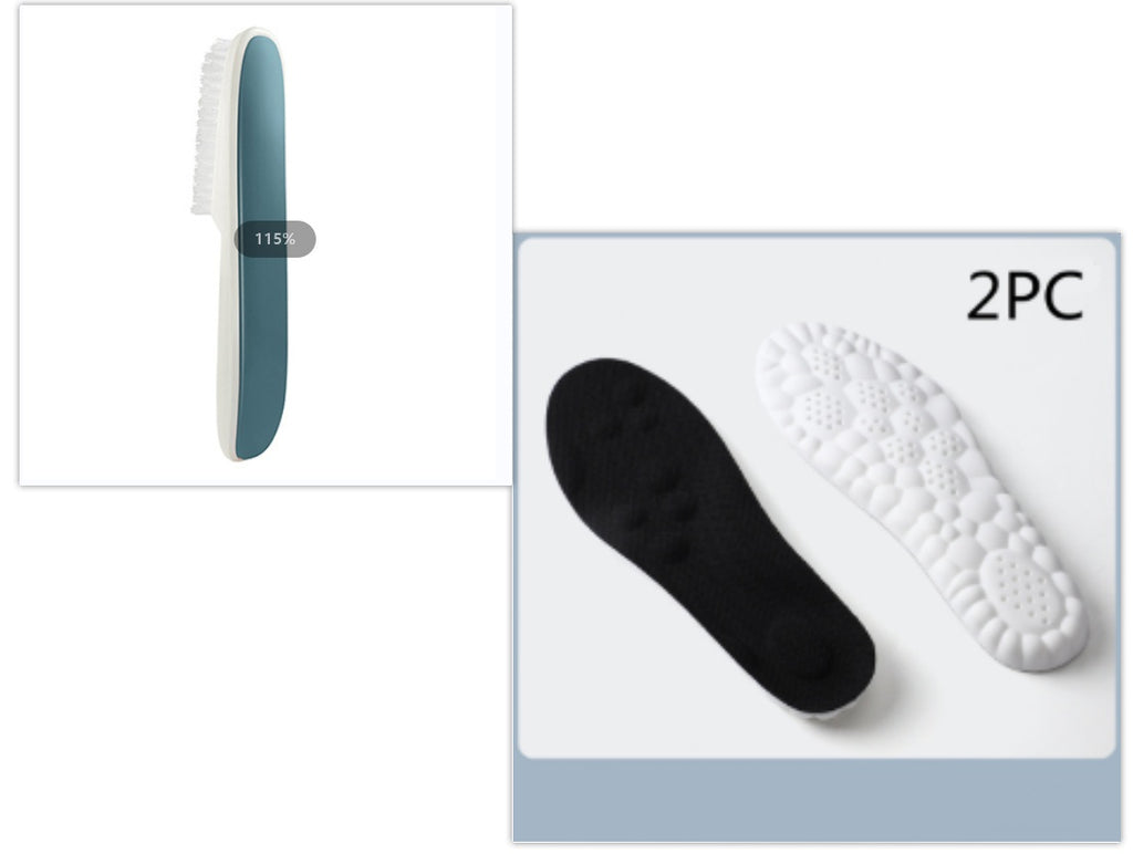 Boys And Girls' Sports Insoles And Long Handle Decontamination And Cleaning Shoe Brush