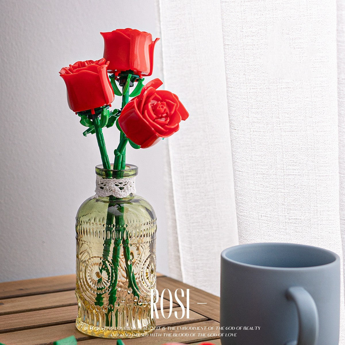 Valentine's Day Rose Puzzle Assembled Building Block Toys