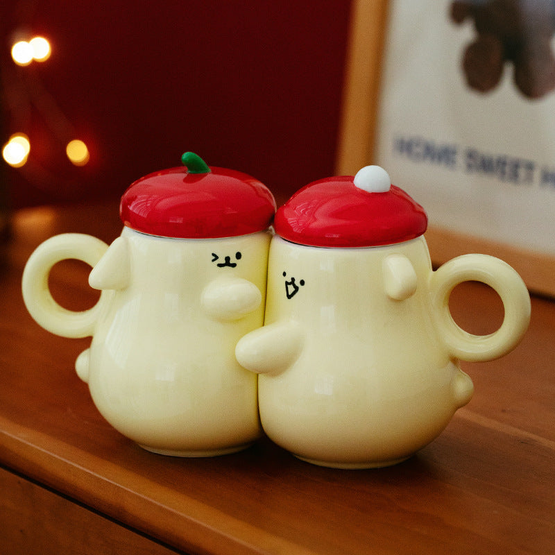Couple Keepmoving 1991 Couple Cups Ceramic Cute Funny