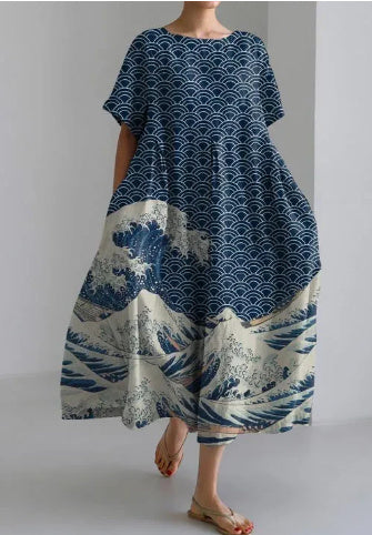 New 3d Printing Summer Urban Leisure Loose Dress Women