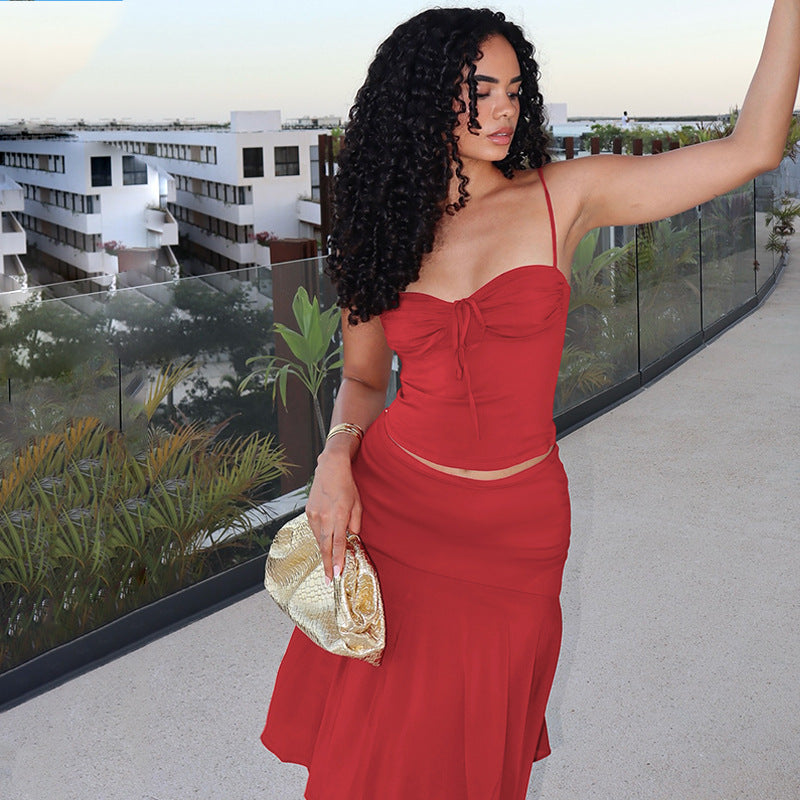 Single Suspender Skirt Leader Light Off-the-shoulder