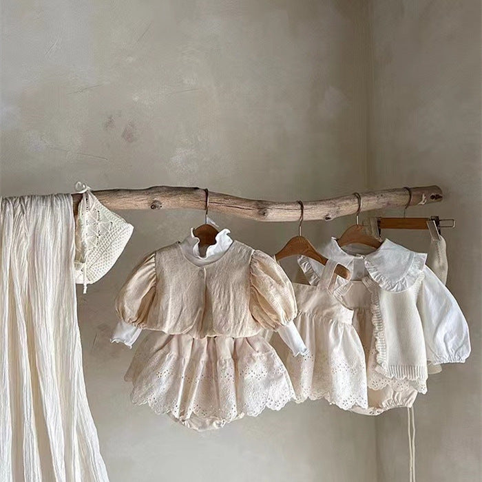 Baby Princess Ruffled Machine Embroidery Baby Bloomer With Skirt Pants