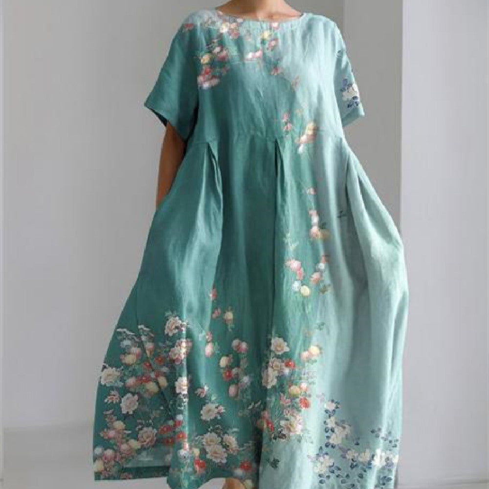 Ladies New 3D Craft Round Neck Dress