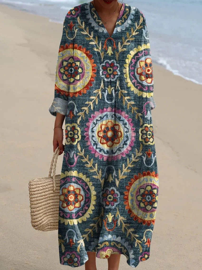 Ladies Fashion Casual Floral 3D Printing Dress