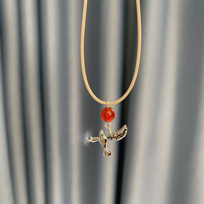 Fashion Creative Red Dove Necklace Female Onyx