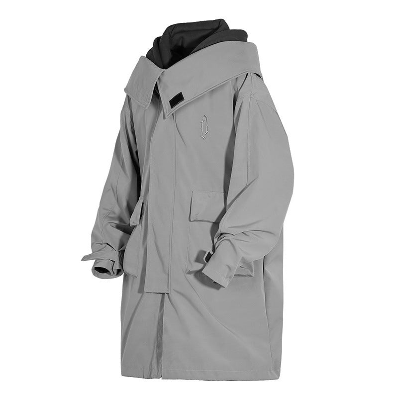 Tooling With Hooded Two Trench Coats Loose For Men And Women