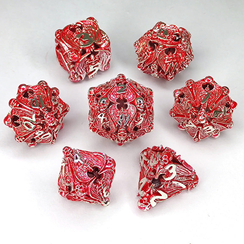 New Metal Cutout Jihad Angel Dice DND 7 Piece Set