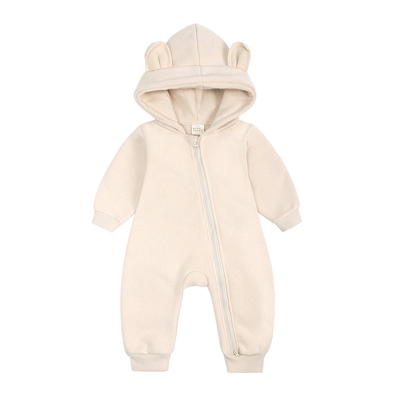 Baby Fashion Simple Solid Color Thick Jumpsuit