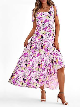 Spaghetti Strap Sleeveless Printed Pocket Side Zipper Layered Dress