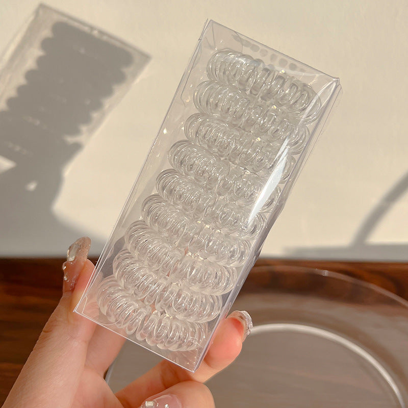 9 Boxed Gradient Gray Phone Line Hair Ring