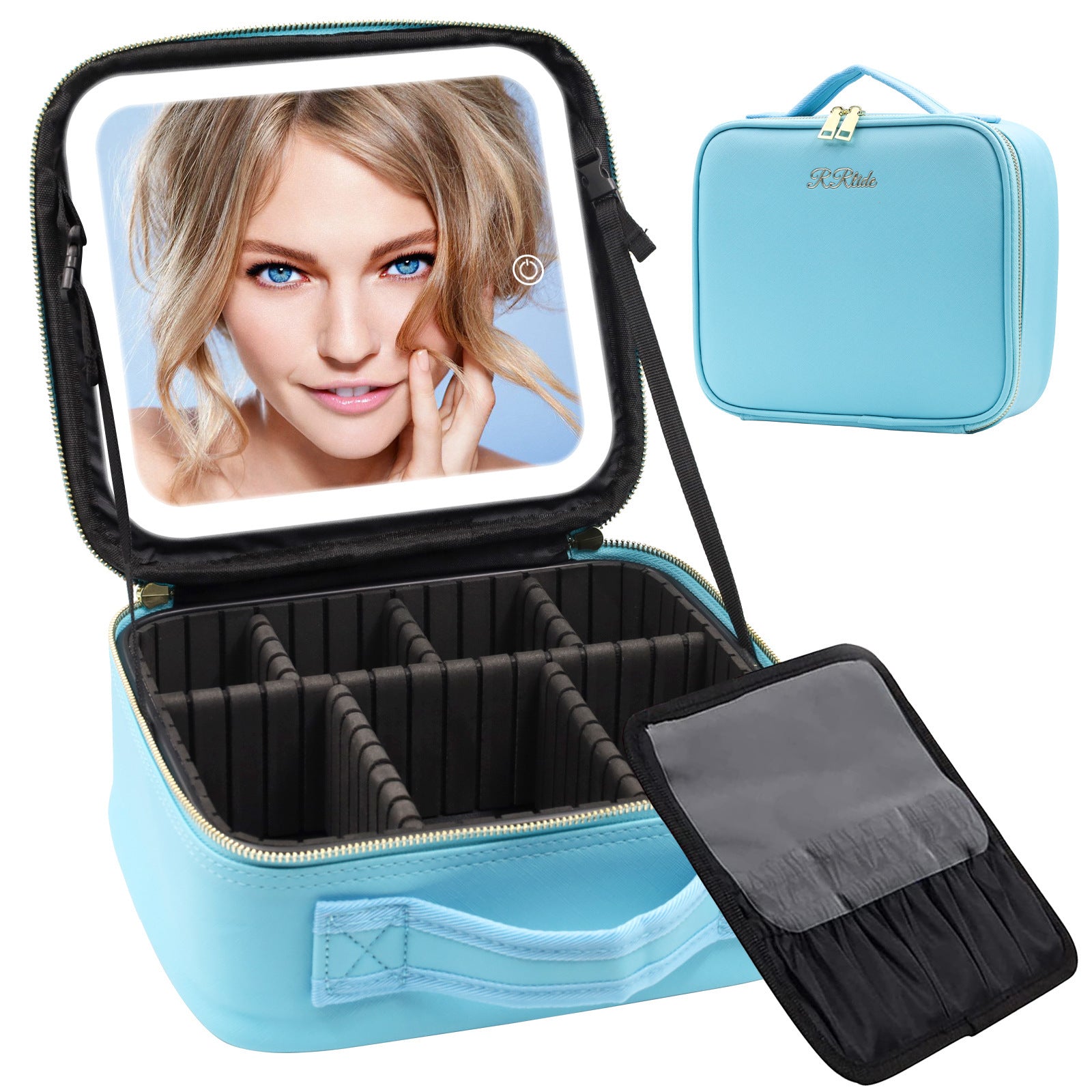 Large Capacity Cosmetic Case With LED Mirror High Sense Multifunctional Storage For Makeup Artist Cosmetic Bag