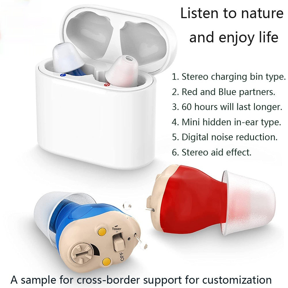 Red And Blue Magnetic Charging Warehouse Meatus Acusticus Digital Hearing Aid