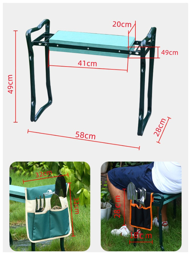 Garden Kneeling Stool Non-slip Garden Kneeling Chair With Tool Kit Folding Stool