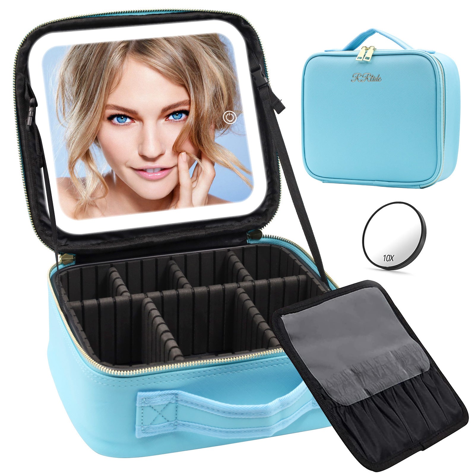Large Capacity Cosmetic Case With LED Mirror High Sense Multifunctional Storage For Makeup Artist Cosmetic Bag