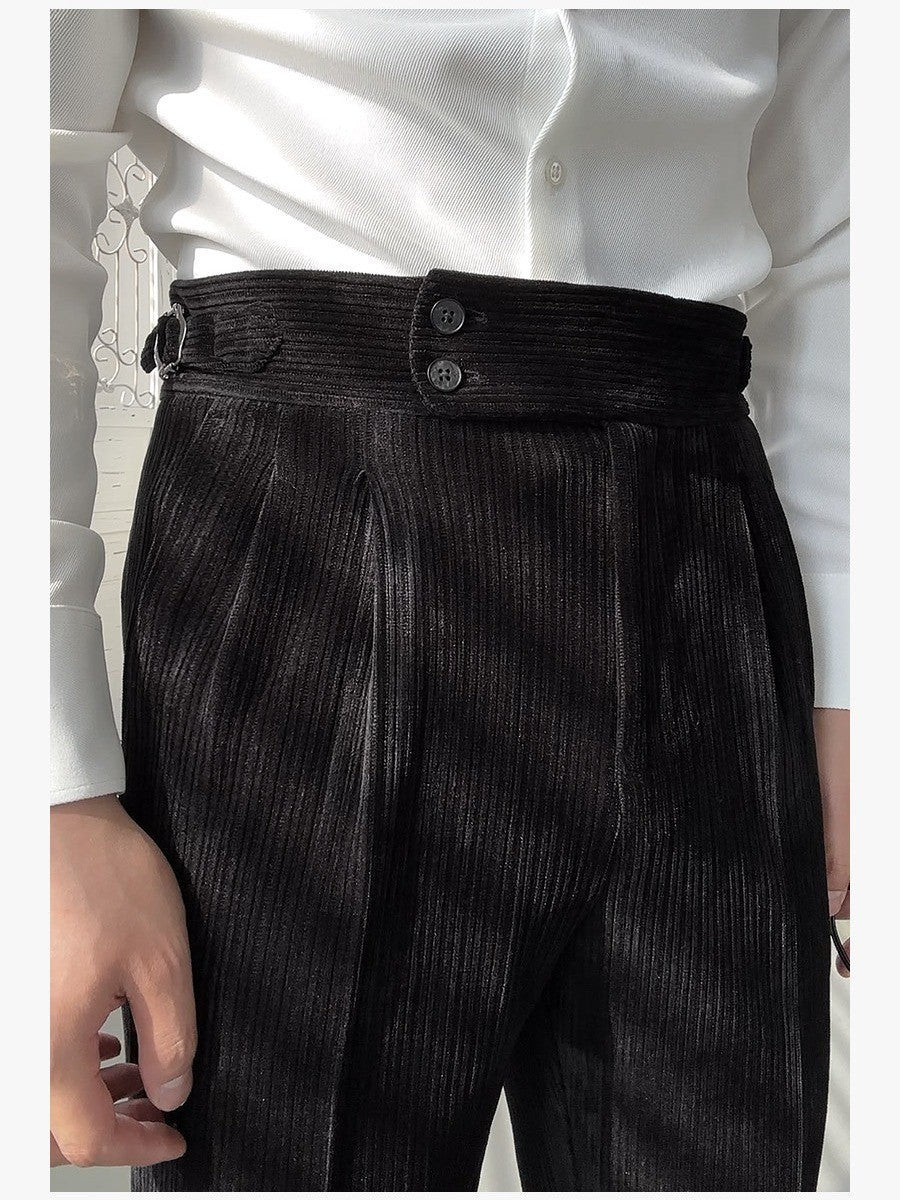 Autumn Corduroy Suit Pants Men's Straight