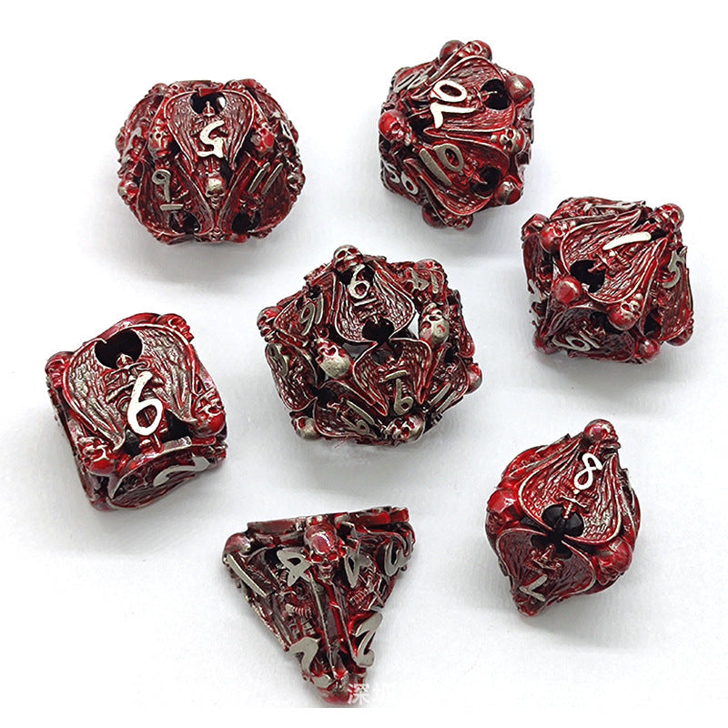 New Metal Cutout Jihad Angel Dice DND 7 Piece Set