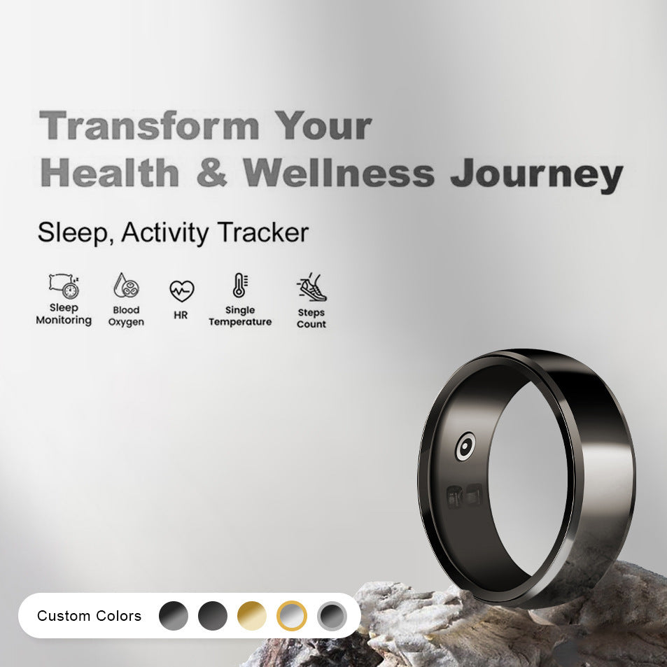 Heart Rate Blood Oxygen Sleep Monitoring Waterproof Bluetooth Ring