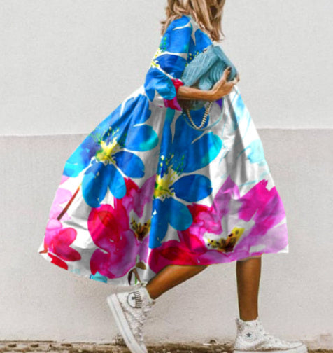 Fashion Printed Bohemian Dress Women