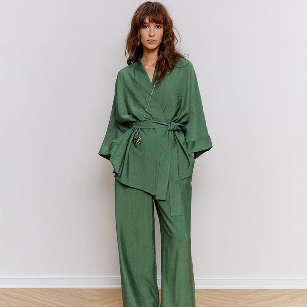 Elastic Rayon Pajamas Suit European And American