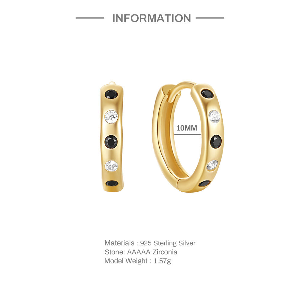 S925 Sterling Silver Classic Daily Wear Diamond Ear Ring